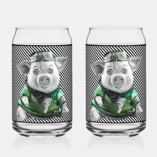 Ceramic Piggy Glass (Front)