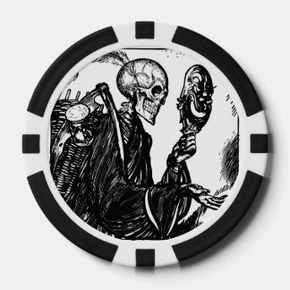 Ceramic Poker Chips, Dark Blue Solid Edge Poker Chips