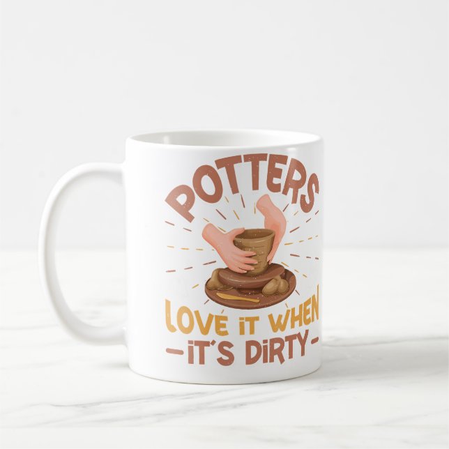 Ceramic Pottery Design Coffee Mug (Left)