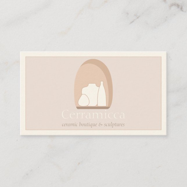 Ceramic Pottery Handmade Porcelain Sculpture Vase Business Card (Front)