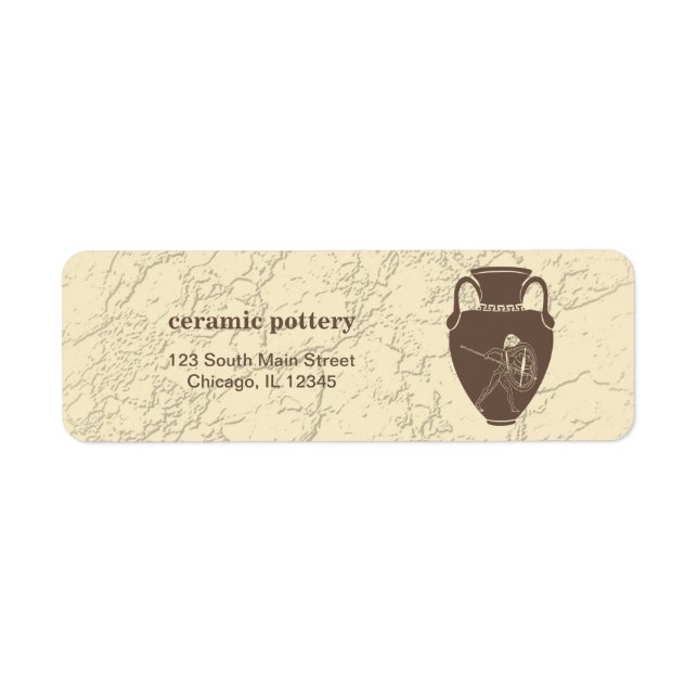Ceramic Pottery Return Address Label (Front)