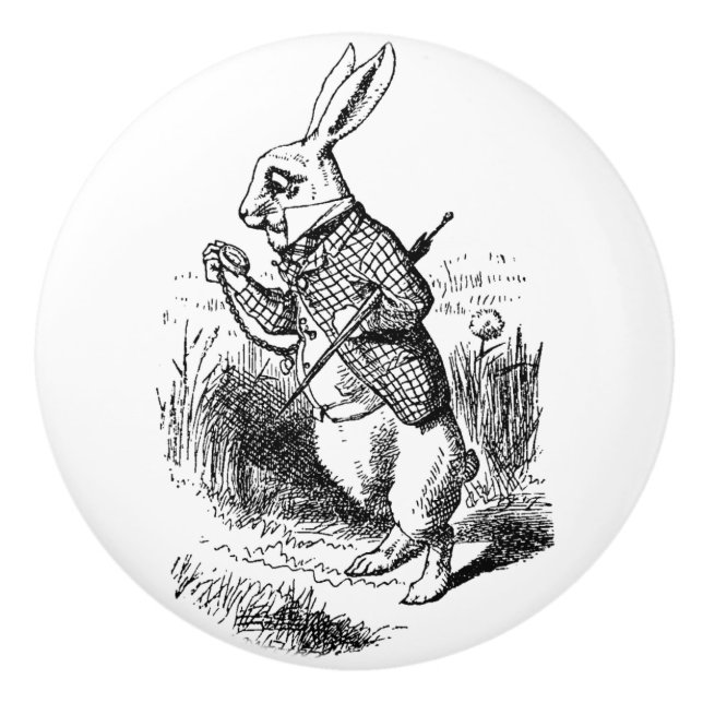 Ceramic Pull - Alice in Wonderland Theme, Rabbit (Front)