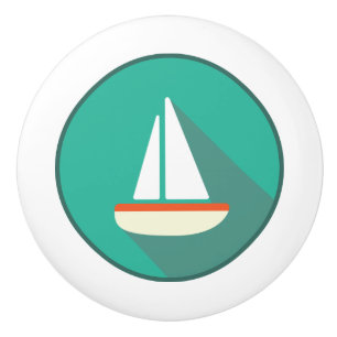 Ceramic Pull, Coastal Living Design, Sail Boat Ceramic Knob
