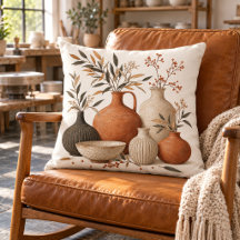 Ceramic Shelf Notes Throw Pillow
