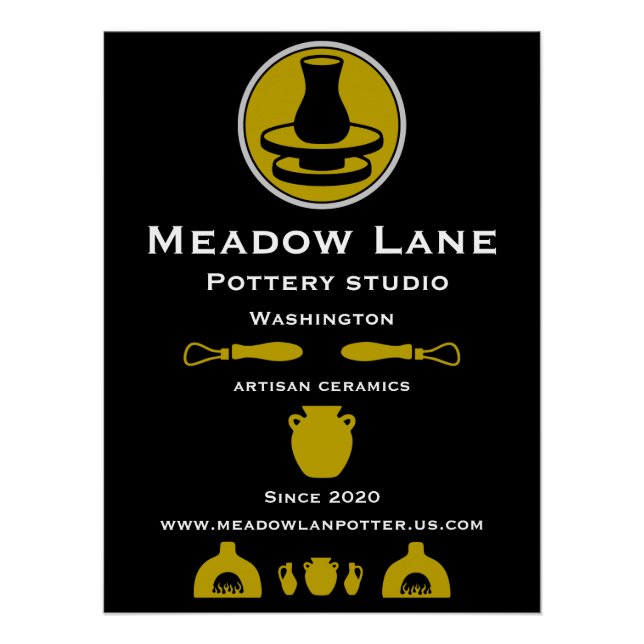 Ceramic Studio Potter Business Promotion Poster (Front)
