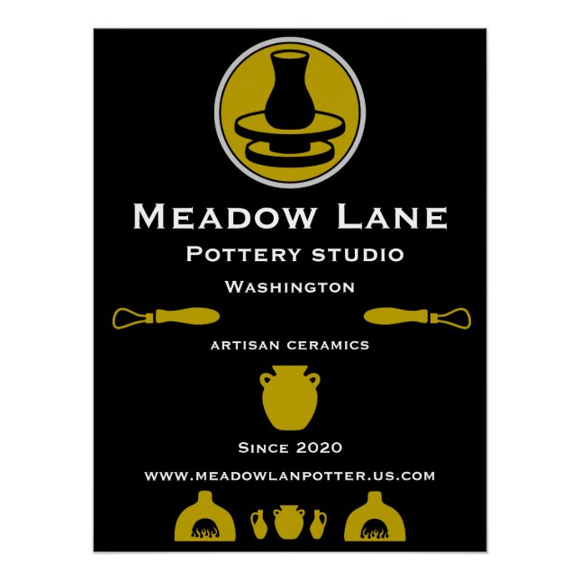Ceramic Studio Potter Business Promotion Poster (Front)