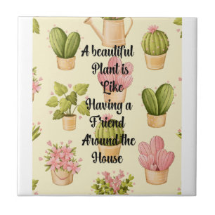 Ceramic Tile (4.25" x 4.25") Garden Quote