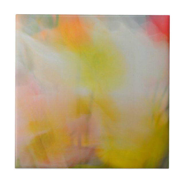 Ceramic Tile 4.25" x 4 Abstract Poppies Photograph (Front)
