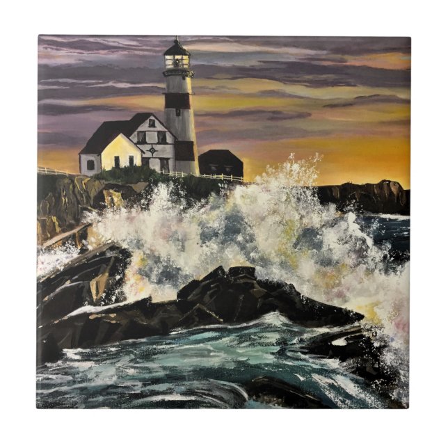 Ceramic Tile - 4.25in x 4.25in - A Lighthouse for (Front)