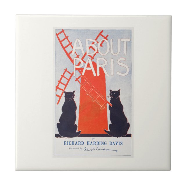 CERAMIC TILE : ABOUT PARIS VINTAGE POSTER (Front)