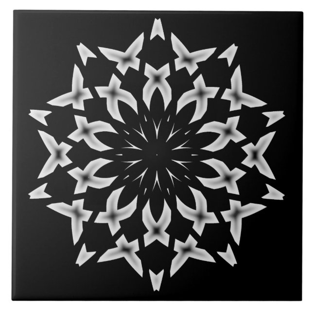 Ceramic Tile, An elegant black & white design  Cer Tile (Front)