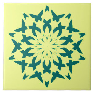 Ceramic Tile, An elegant lemon & green design  Tile