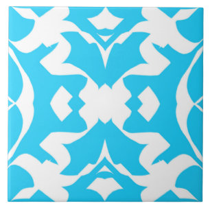 Ceramic Tile, An elegant teal and white design Ce Ceramic Tile