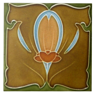 Ceramic Tile - Antique Floral Art Nouveau
