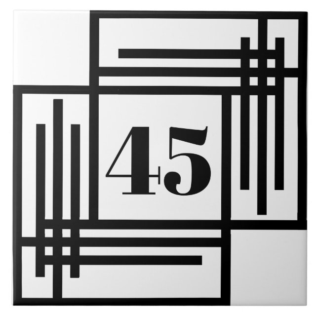Ceramic Tile - Art Deco House/Apartment Number (Front)