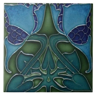 Ceramic Tile - Art Nouveau Blue & Green