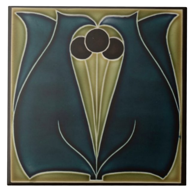 Ceramic Tile - Art Nouveau Design Tile (Front)
