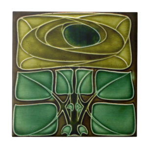 Ceramic Tile-Art Nouveau Floral Antique Wall Tile