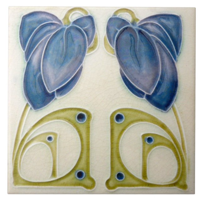 Ceramic Tile - Art Nouveau Floral Tile (Front)