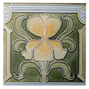 Ceramic Tile - Art Nouveau Iris Border Tile