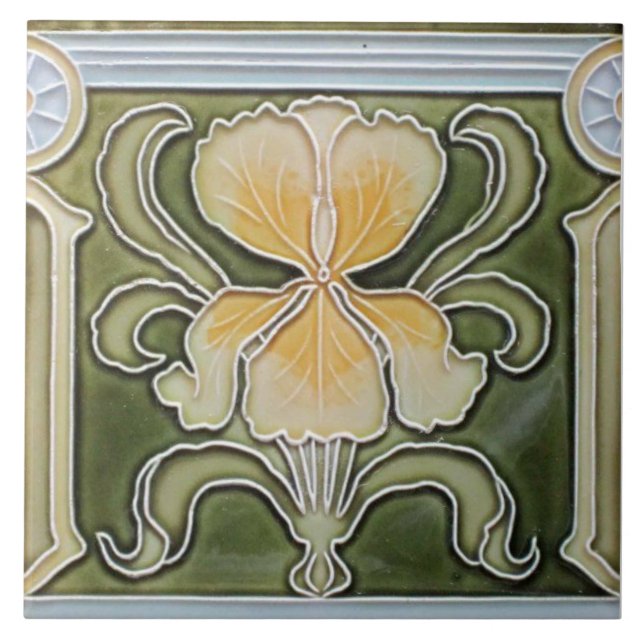 Ceramic Tile - Art Nouveau Iris Border Tile (Front)