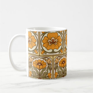 Ceramic Tile: Art Nouveau Style. Coffee Mug