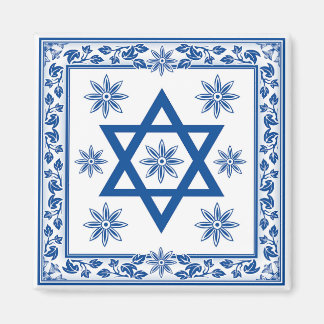 Ceramic Tile, Azulejo in Portuguese and Jewish Magnet