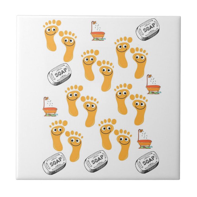 Ceramic Tile Bathroom Happy Feet Soap (Front)