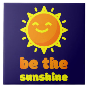 Ceramic Tile Be The Sunshine Navy Blue Sun