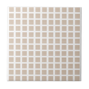Ceramic Tile Beige Stripe Square