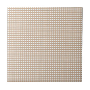 Ceramic Tile Beige & White Stripe Square