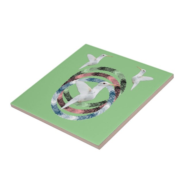 Ceramic Tile Birds Circles (Side)