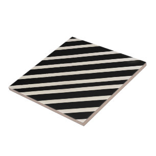 Ceramic Tile Black and Beige Stripe
