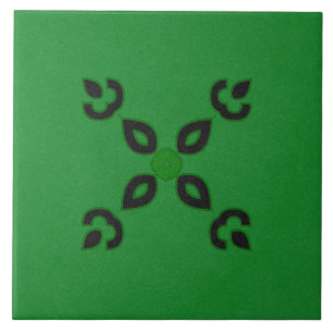 Ceramic Tile- Black and Green Textured Design Ceramic Tile
