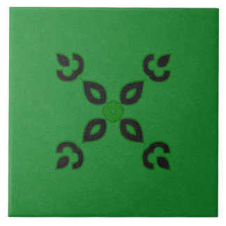 Ceramic Tile- Black and Green Textured Design Ceramic Tile