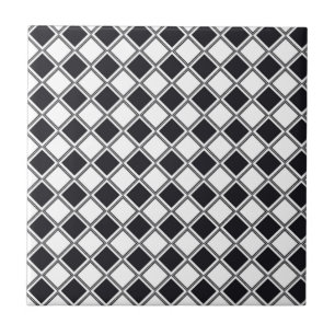Ceramic Tile Black and White Diamond pattern