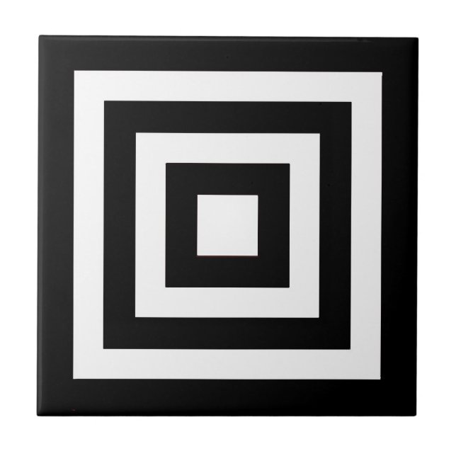 CERAMIC TILE - BLACK AND WHITE SQUARES (Front)