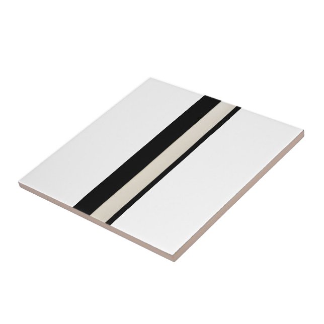 Ceramic Tile Black and White Stripe (Side)