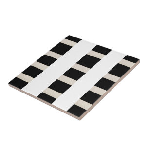 Ceramic Tile Black and White Stripe