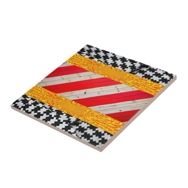 Ceramic Tile Black Red Yellow (Side)