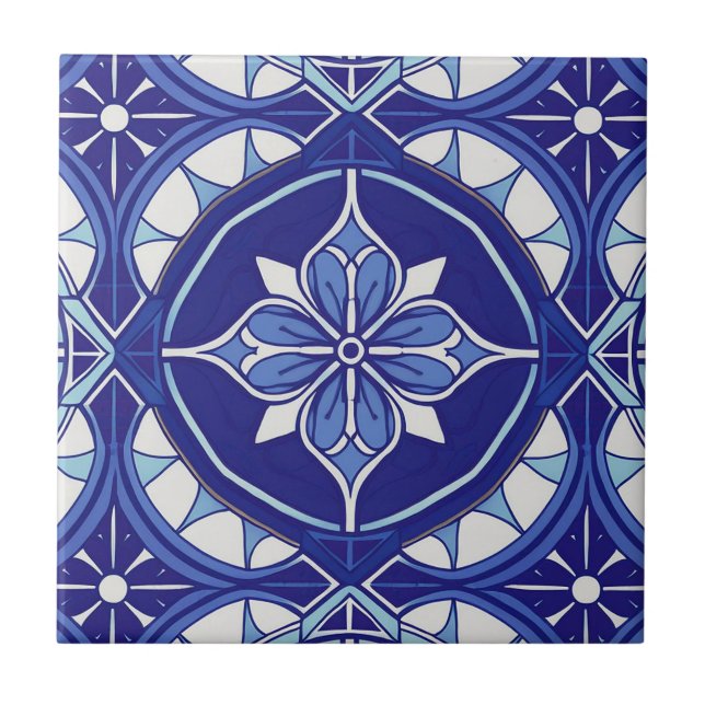 Ceramic Tile Blue and White  (Front)