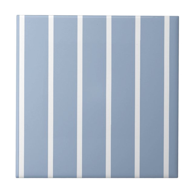 Ceramic Tile Blue & White Stripe  (Front)