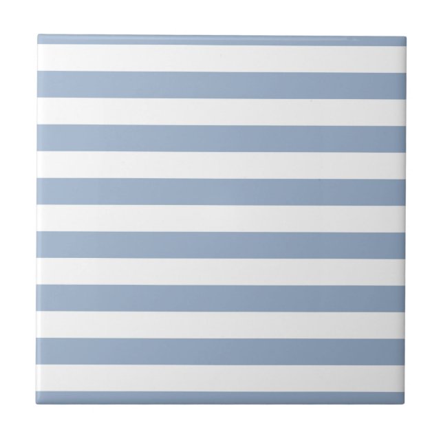 Ceramic Tile Blue & White Stripe  (Front)