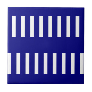 Ceramic Tile Blue & White Stripe