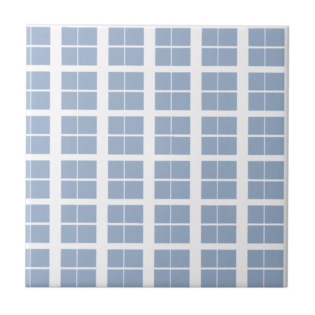 Ceramic Tile Blue & White Stripe Square (Front)