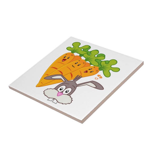 Ceramic Tile Carrots Rabbit (Side)