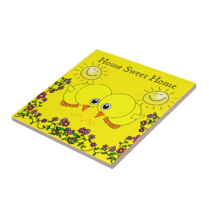 Ceramic Tile Chick Floral Sun Home Sweet Home