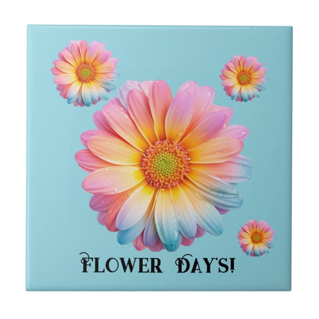 Ceramic Tile Coaster's (Flower Day's) (Front)