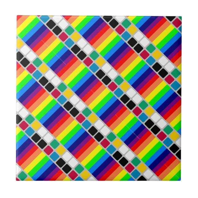Ceramic Tile Colorful Colors Square  (Front)