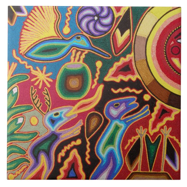 Ceramic Tile - Colorful Mexican Tile Pattern (Front)